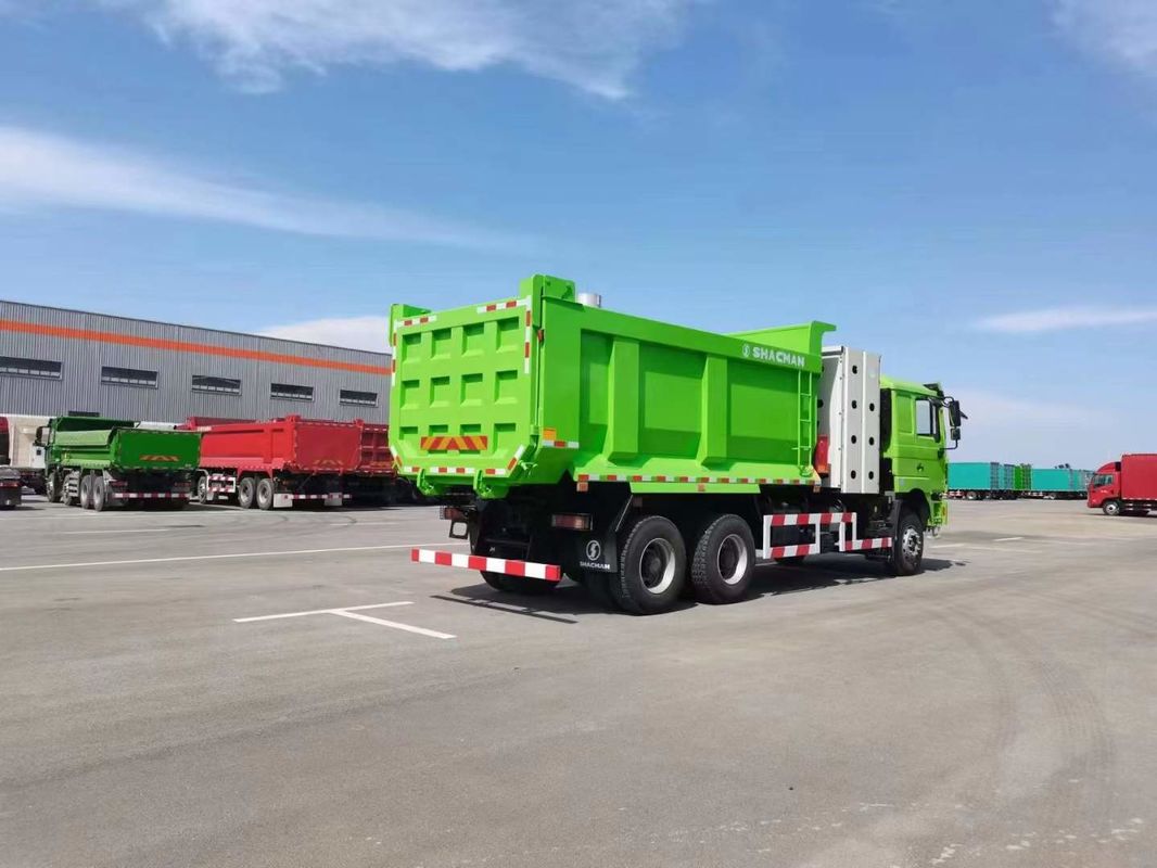 10 Räder SHACMAN F3000 CNG Dump Truck 6x4 Euro V WEICHAI-430HP Grün perfekt für Bau und Bergbau