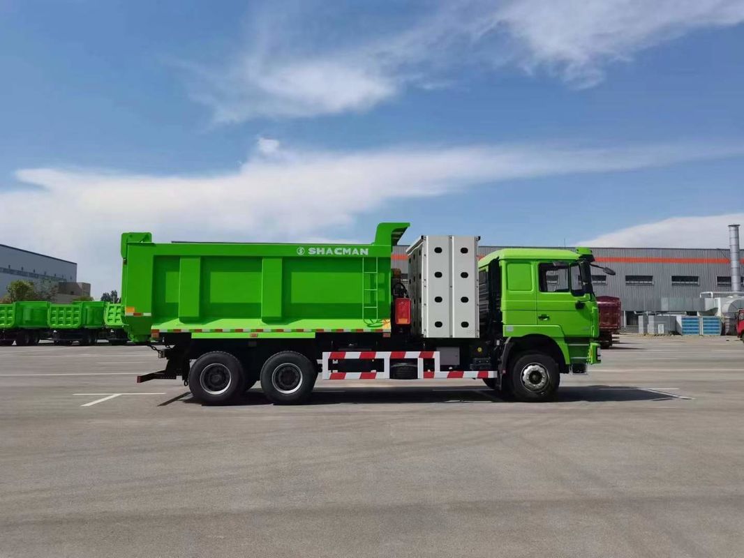 10 Räder SHACMAN F3000 CNG Dump Truck 6x4 Euro V WEICHAI-430HP Grün perfekt für Bau und Bergbau