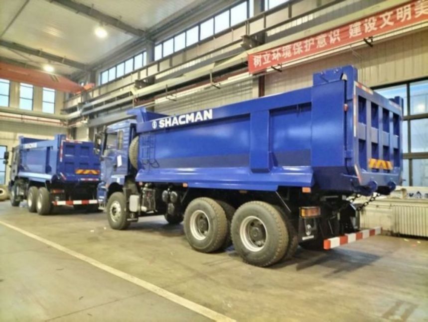 SHACMAN U-Cargo Box Dump Truck 6x4 H3000 380 EuroII Blue Tipper Standard Kabine 12.00R20 Reifen