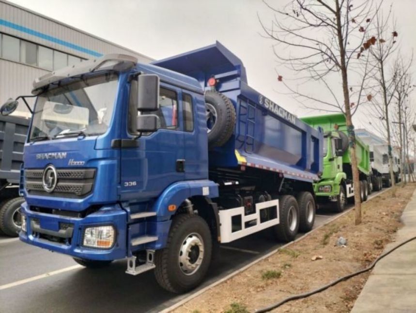 SHACMAN U-Cargo Box Dump Truck 6x4 H3000 380 EuroII Blue Tipper Standard Kabine 12.00R20 Reifen