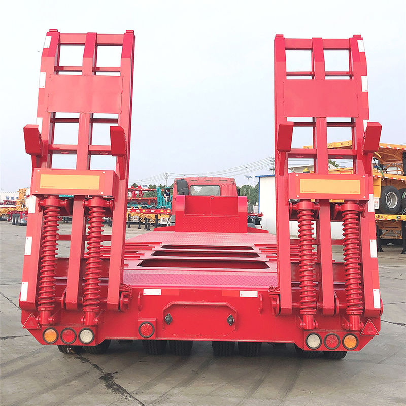 CIMC 3 Achse LowBed Halbanhänger Lkw Anhänger Ausrüstung Transport Hydraulisches Heben Niedrigjungen Anhänger FUWA Achse Schwerer Dut