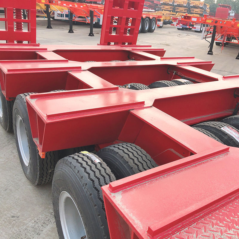 CIMC 3 Achse LowBed Halbanhänger Lkw Anhänger Ausrüstung Transport Hydraulisches Heben Niedrigjungen Anhänger FUWA Achse Schwerer Dut